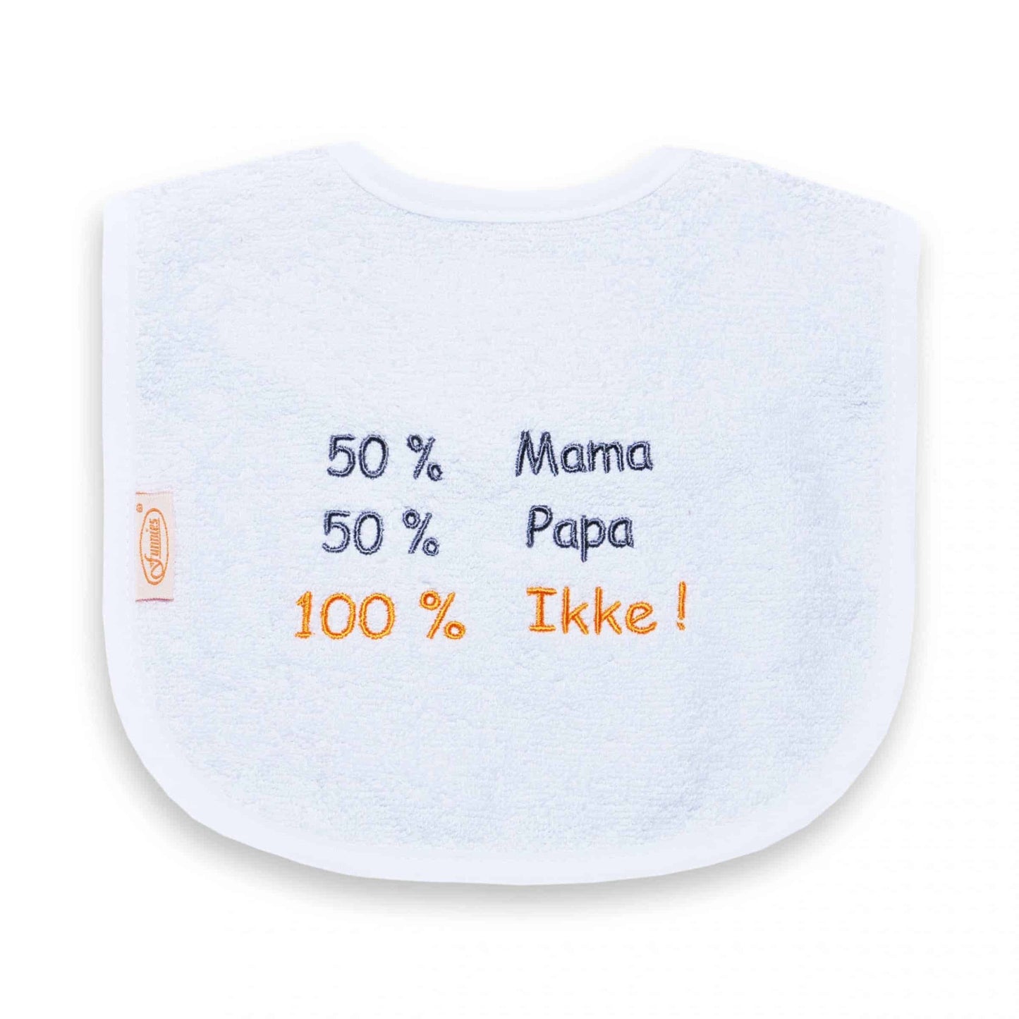 Slab met tekst - 50% mama en 50% papa