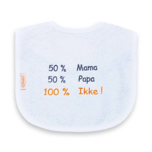 Slab met tekst - 50% mama en 50% papa