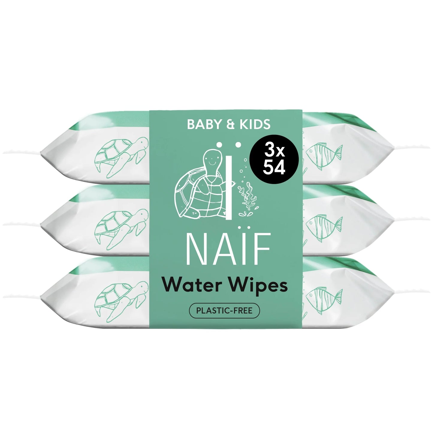 Naïf - Plasticvrije Water Billendoekjes voor Baby & Kids 3 pack