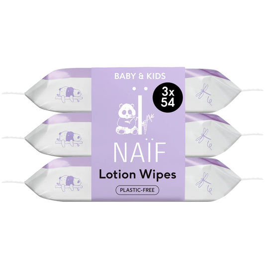 Naïf - Plasticvrije Lotion Billendoekjes voor Baby & Kids 3 pack