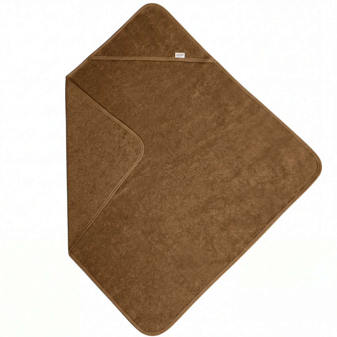 Badcape met naam - brown clay