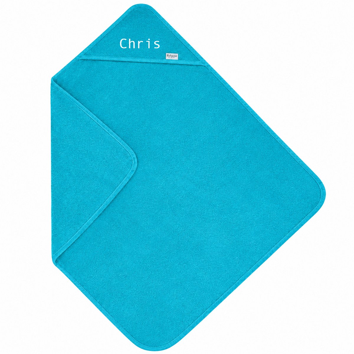 Badcape met naam - Turquoise