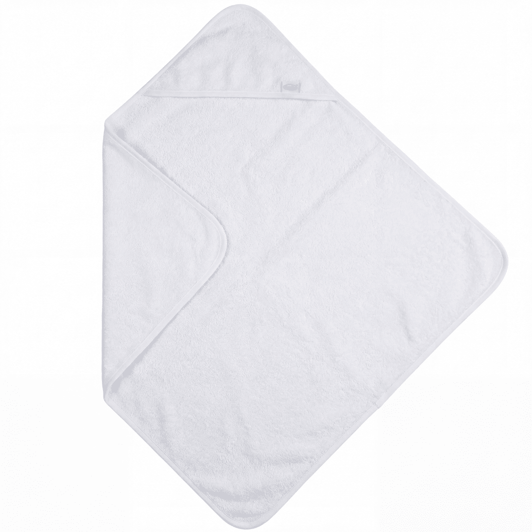 Badcape met naam - wit