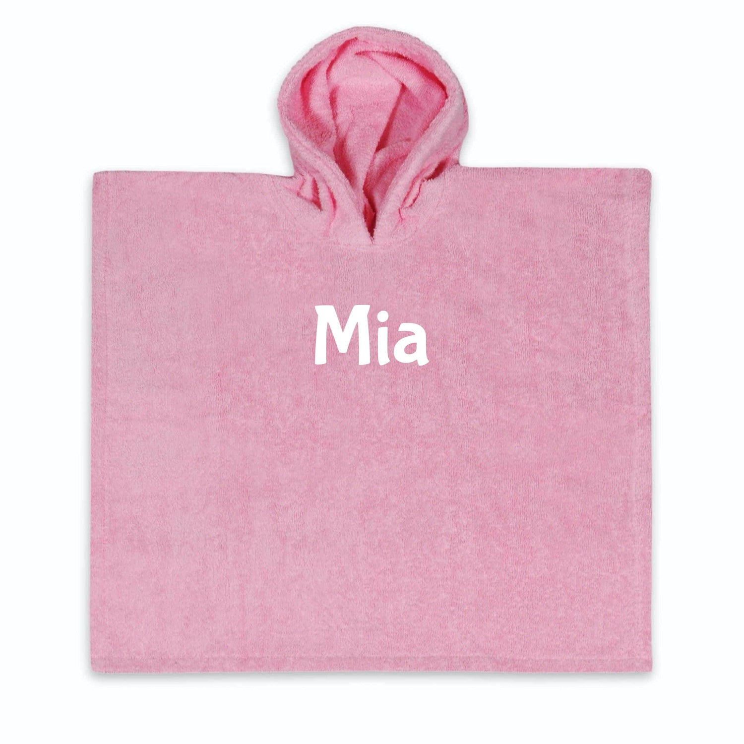 Poncho met naam - pink