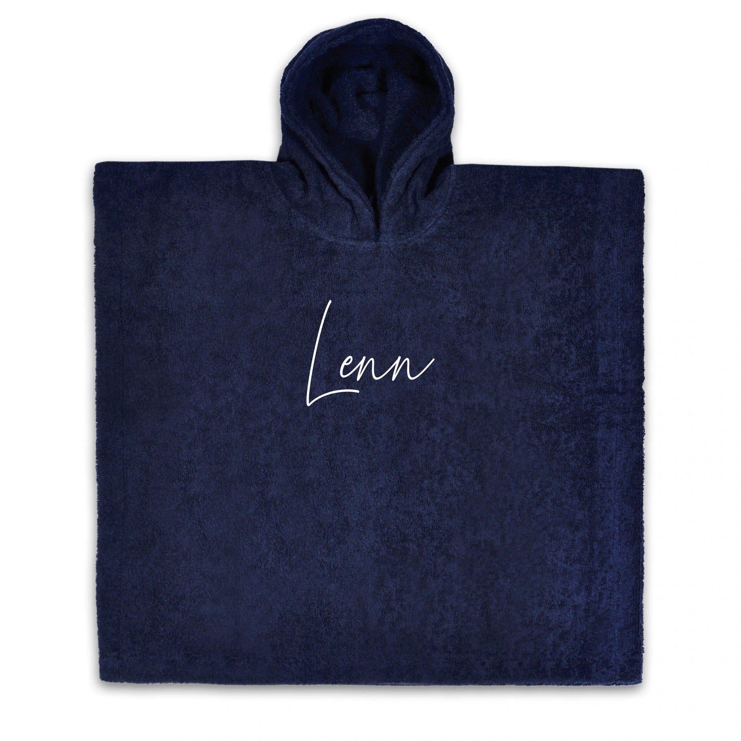 Poncho met naam - navy blue