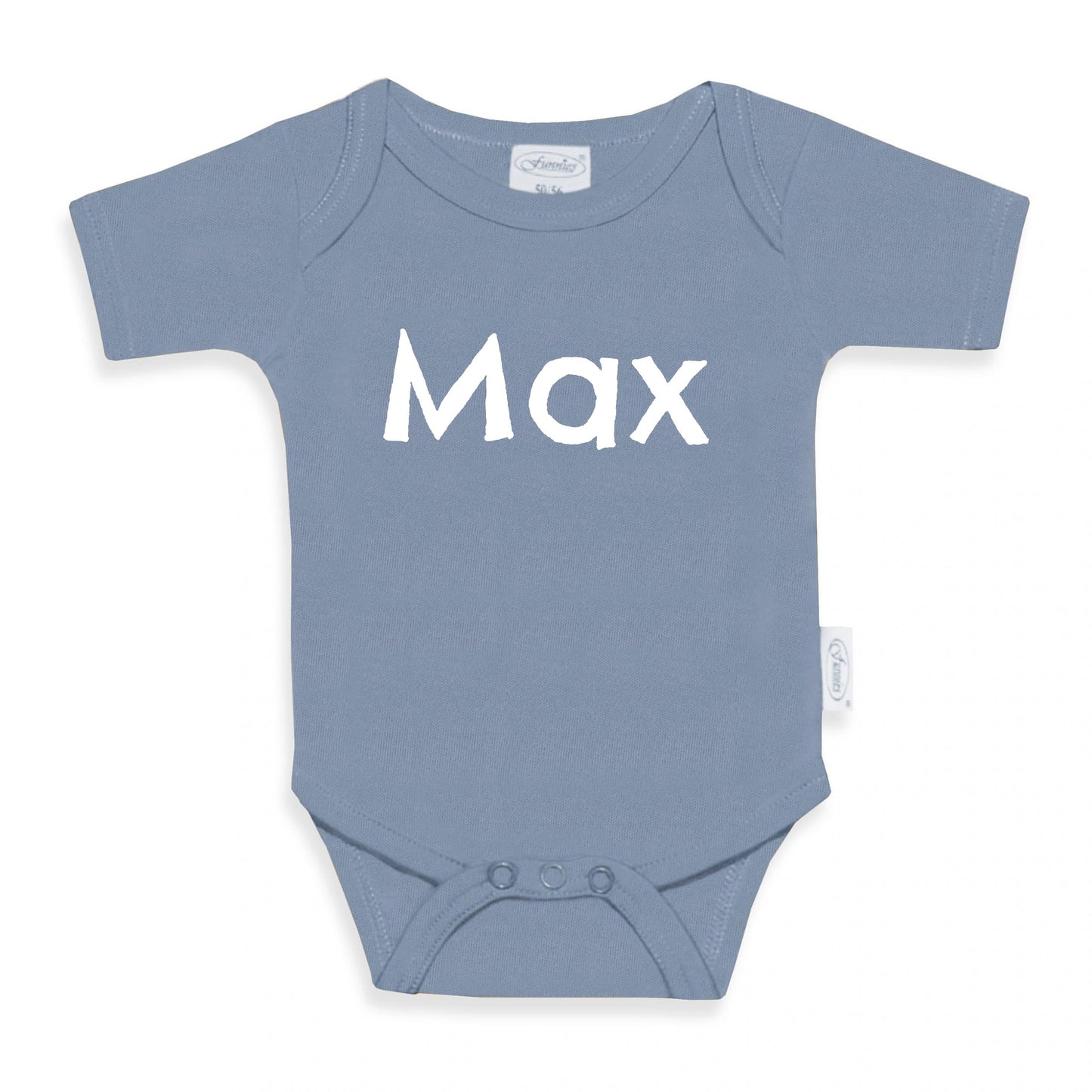 Romper met naam - grey blue