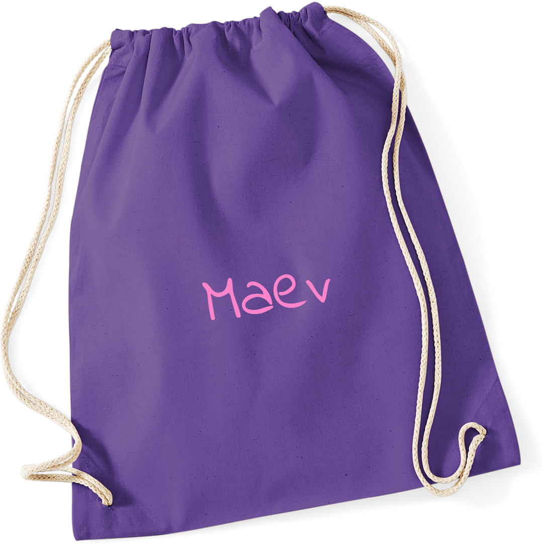 Gymtas met naam - Purple