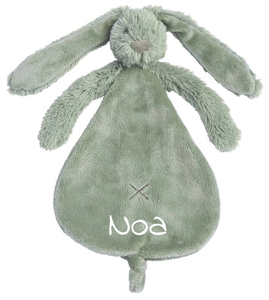 Happy Horse Rabbit Richie Tuttle Knuffeldoekje met naam - Green