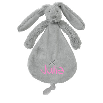 Happy Horse Rabbit Richie Tuttle Knuffeldoekje met naam - Grijs