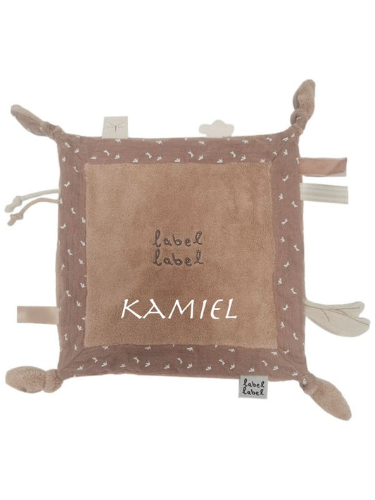 Label Label - knuffeldoekje met naam - Brown Dragonfly