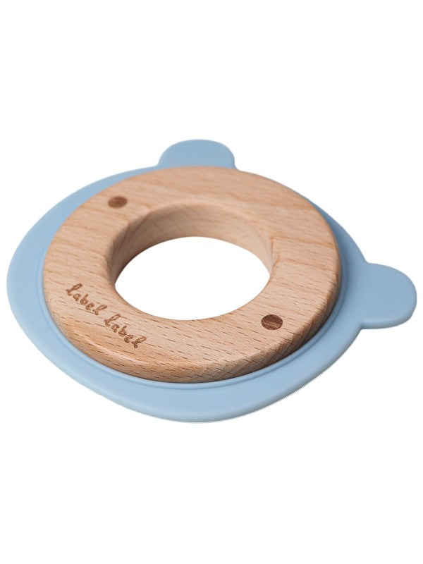 Label Label - Teether Wood & Silicone - Bear Head - Blue