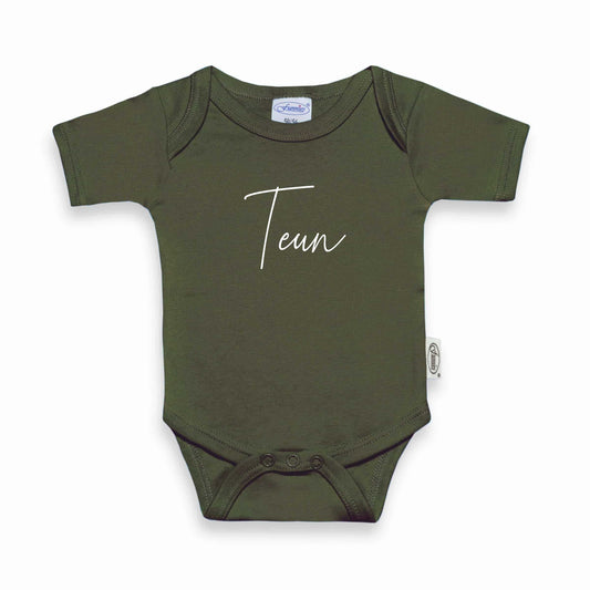 Romper met naam - forest green