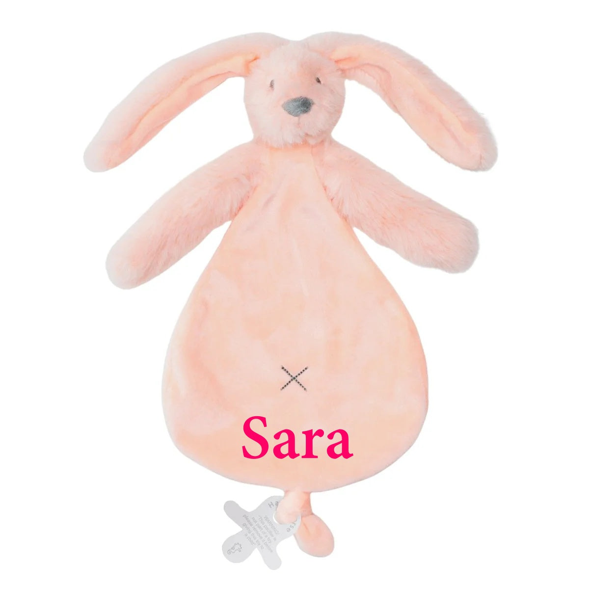 Happy Horse Rabbit Richie Tuttle Knuffeldoekje met naam - Peach