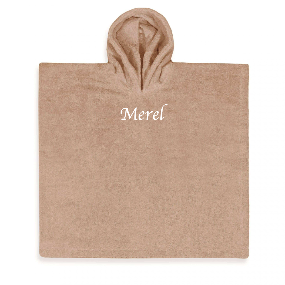 Poncho met naam - Pinkstone