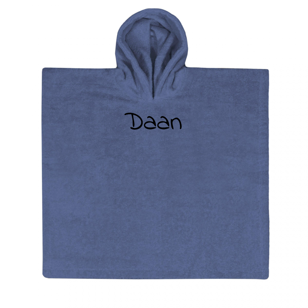 Poncho met naam - Silk Blue