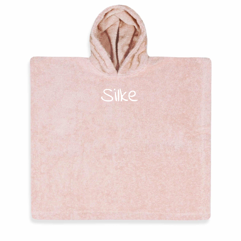 Poncho met naam - blush
