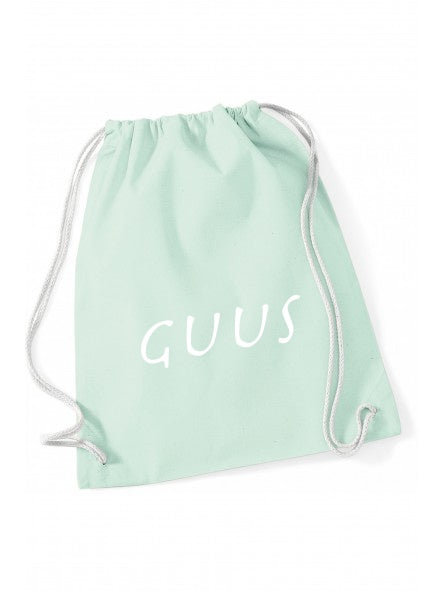 Gymtas met naam - pastel mint